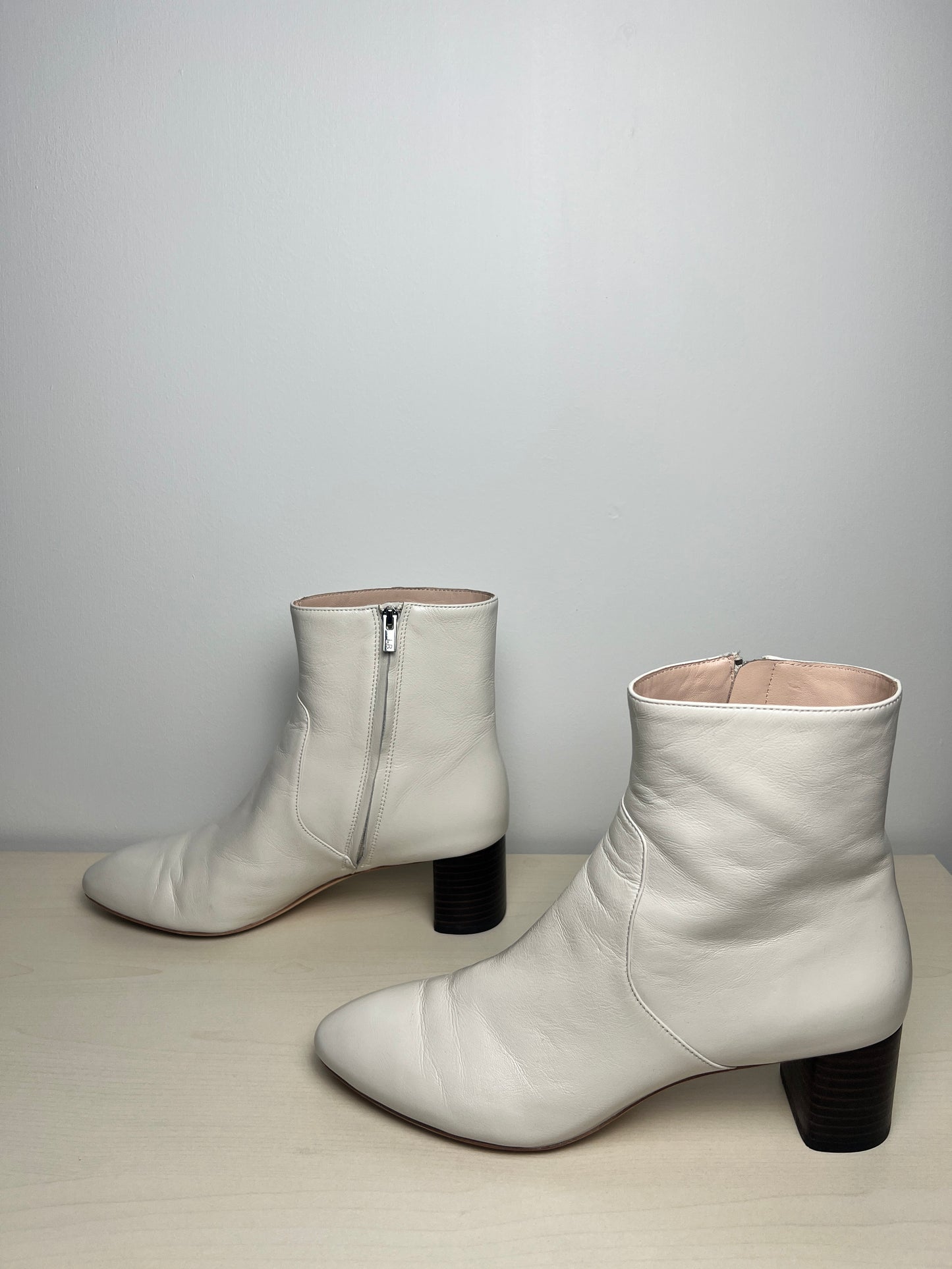 Boots Ankle Heels By Loeffler Randall In Cream, Size: 9.5