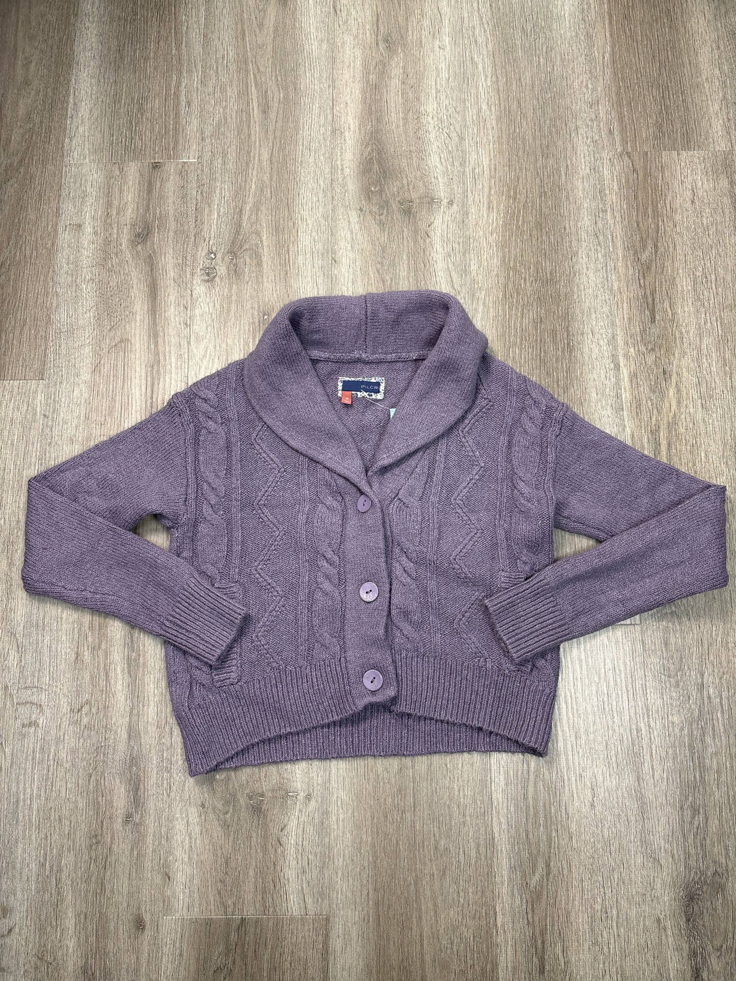 Cardigan By Pilcro In Purple, Size: Xs