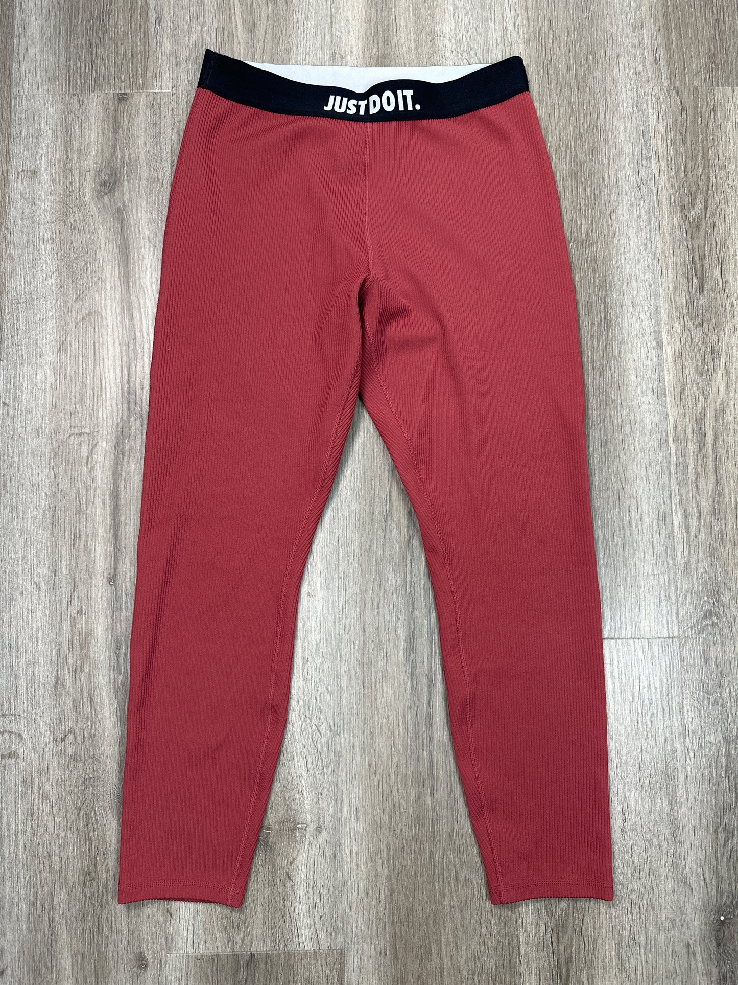 Athletic Leggings By Nike Apparel In Red, Size: L