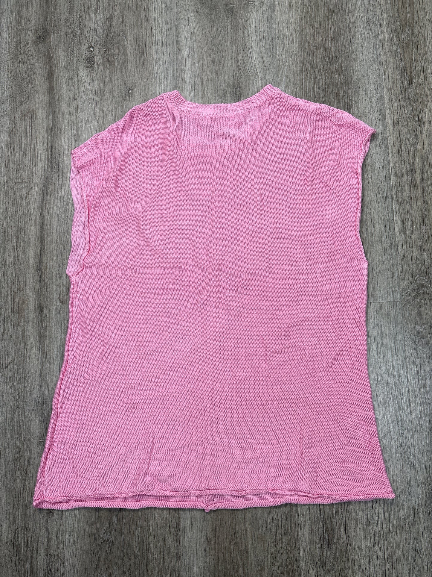 Vest Sweater By Clothes Mentor In Pink, Size: L