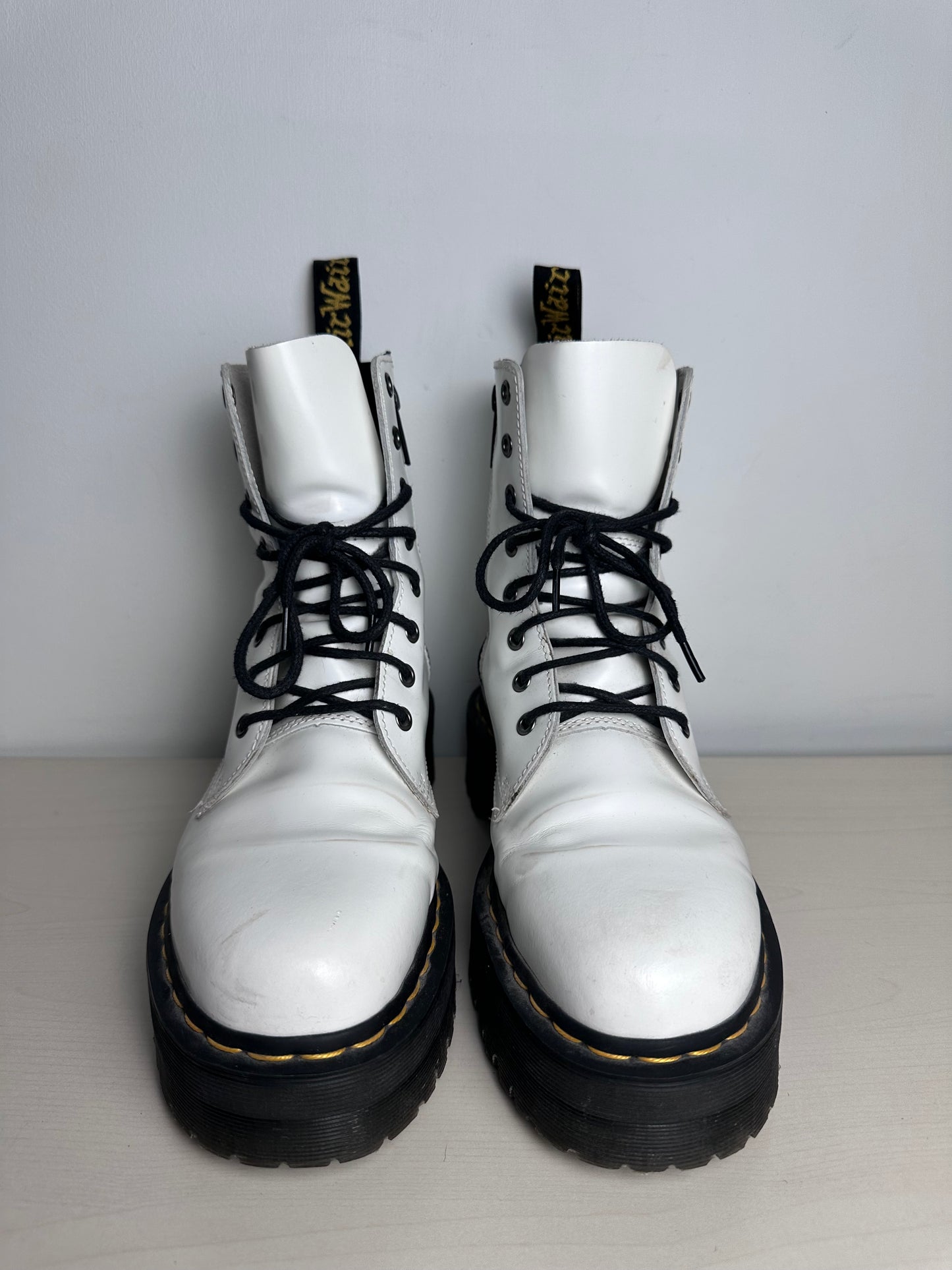 Boots Combat By Dr Martens In White, Size: 9