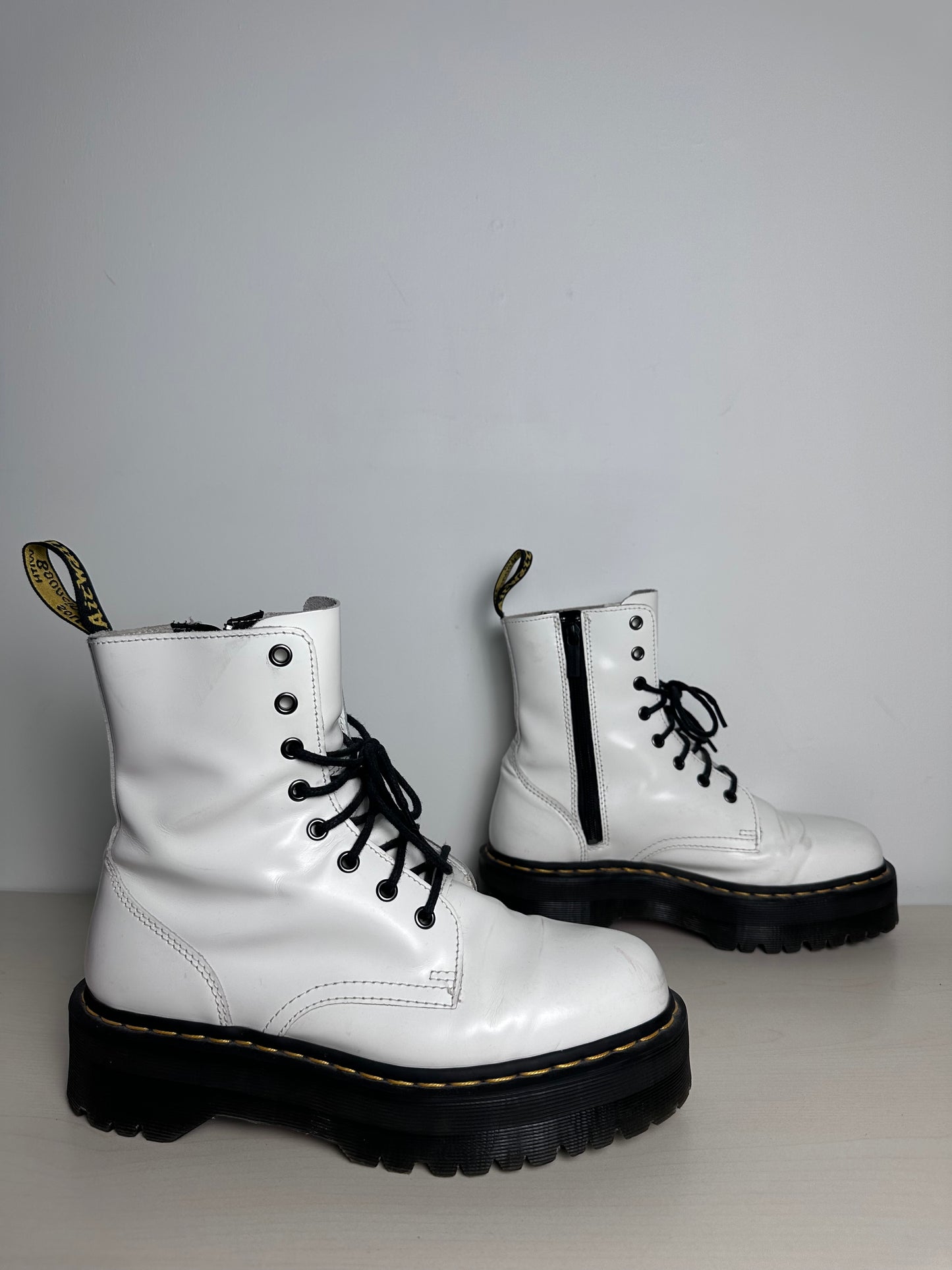 Boots Combat By Dr Martens In White, Size: 9