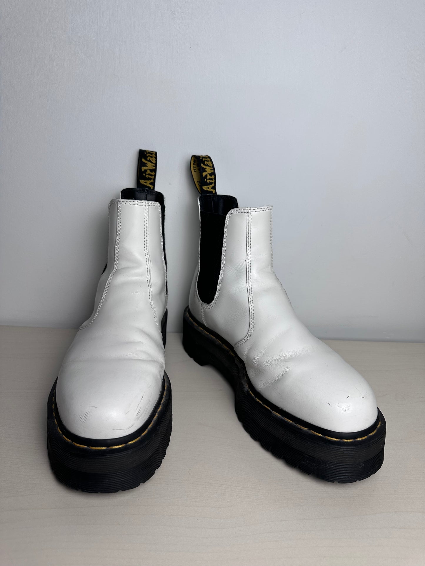 Boots Combat By Dr Martens In White, Size: 10