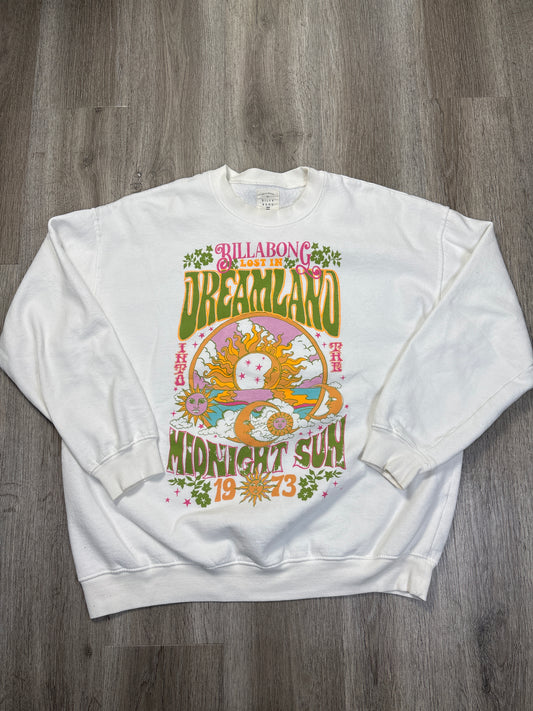 Sweatshirt Crewneck By Billabong In White, Size: L