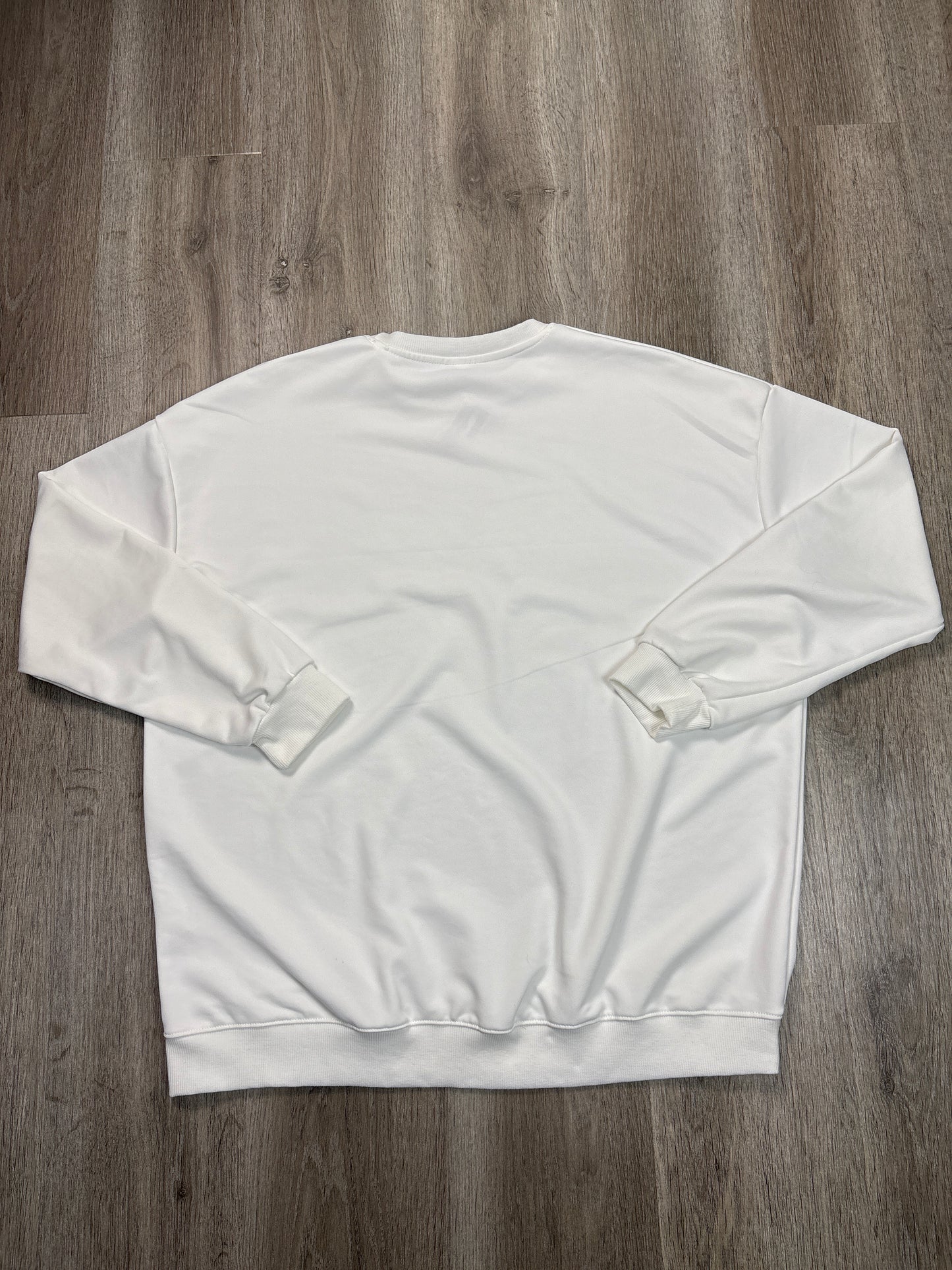 Sweatshirt Crewneck By Clothes Mentor In White, Size: Xxl