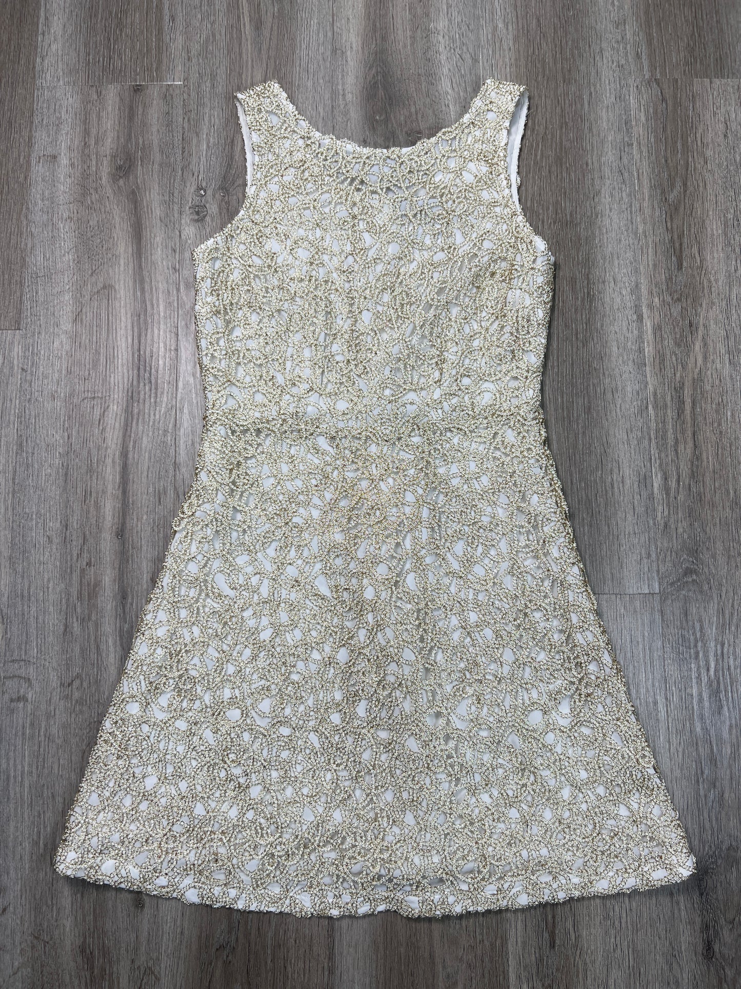 Dress Party Short By Charming Charlie In Gold & White, Size: M