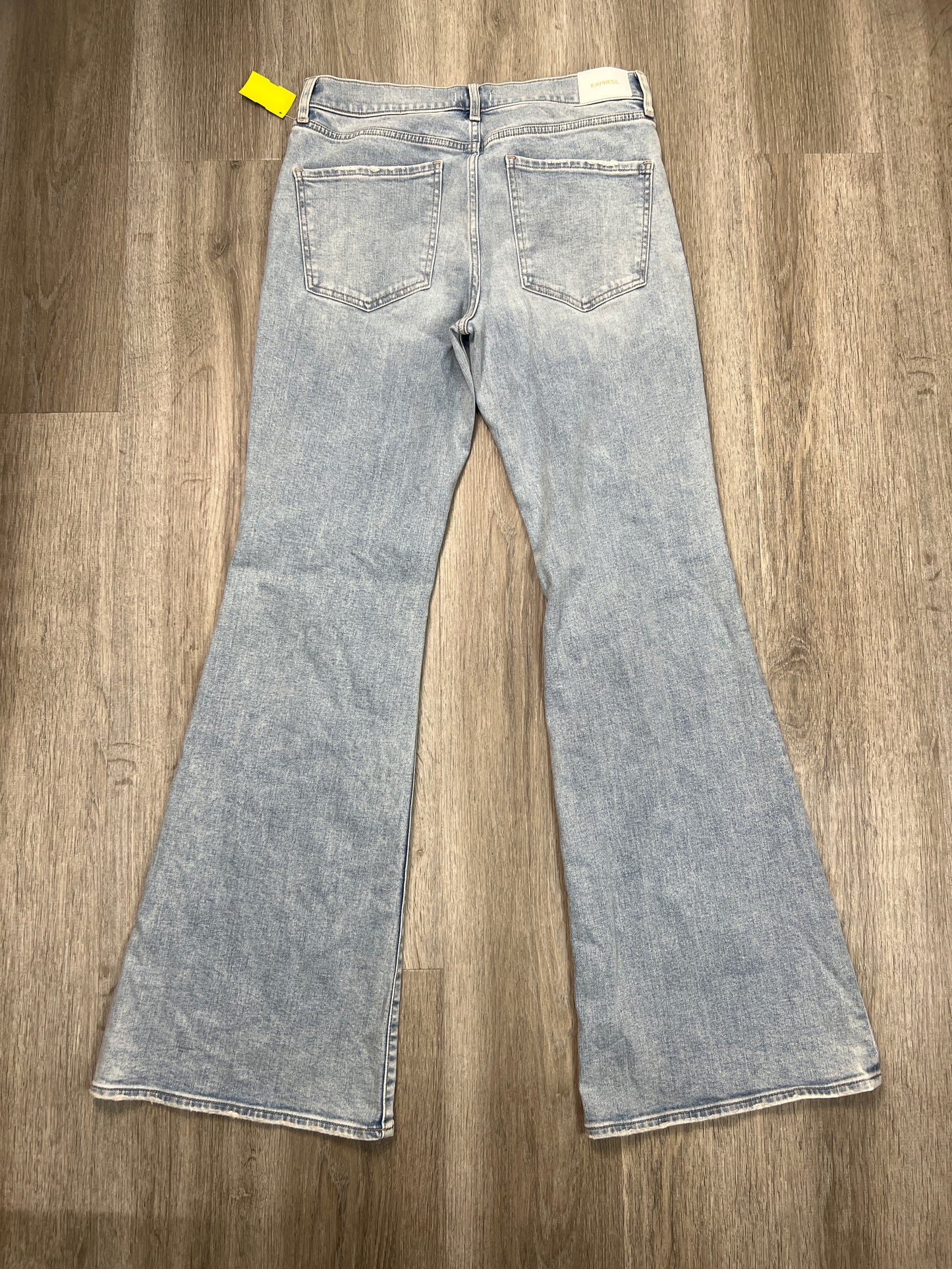 Jeans Flared By Express In Blue Denim, Size: 10l