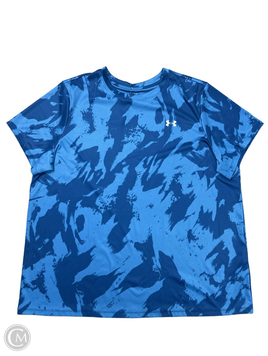 Athletic Top Short Sleeve By Under Armour In Blue, Size: 1x