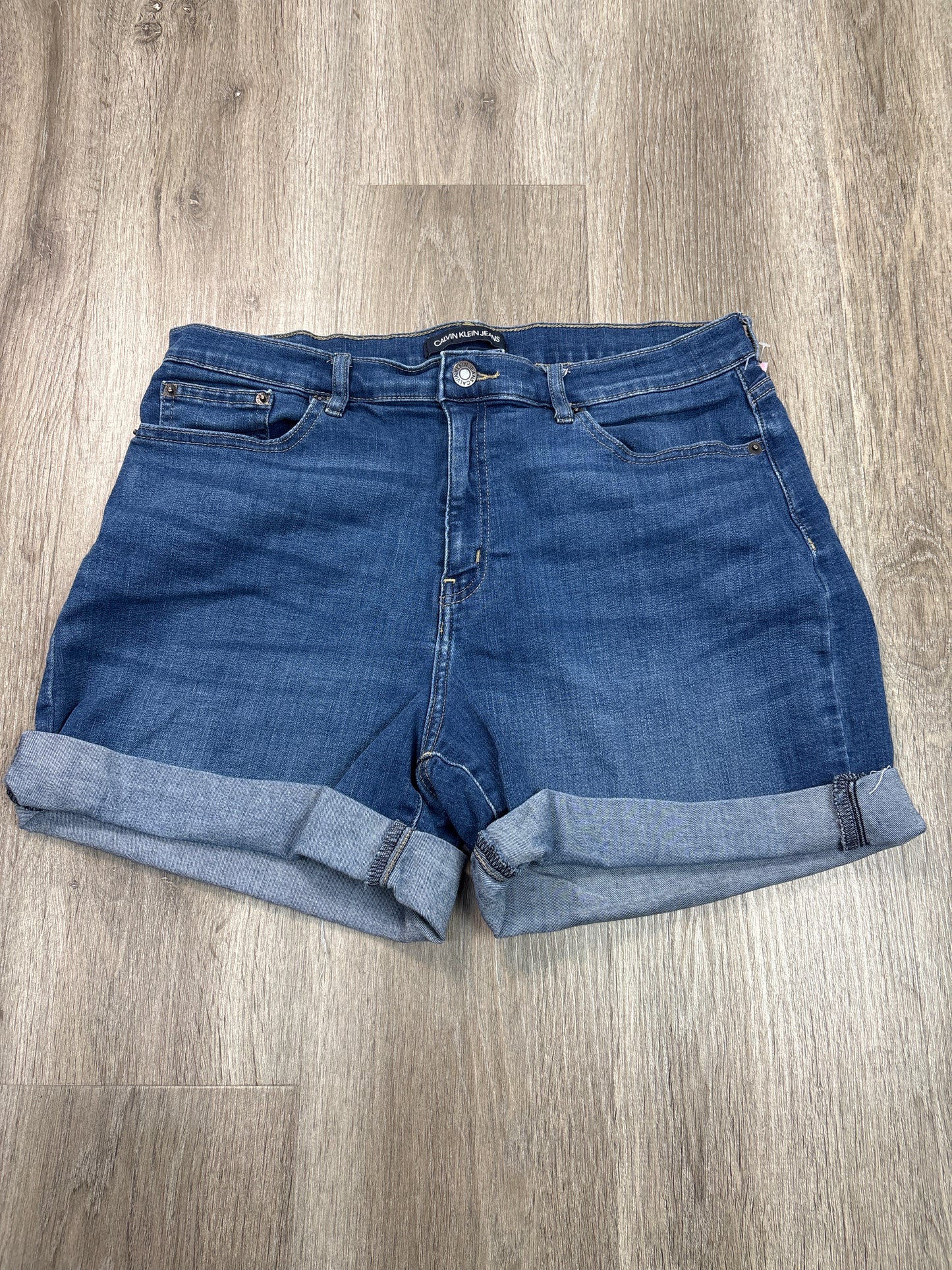 Shorts By Calvin Klein In Blue Denim, Size: 12