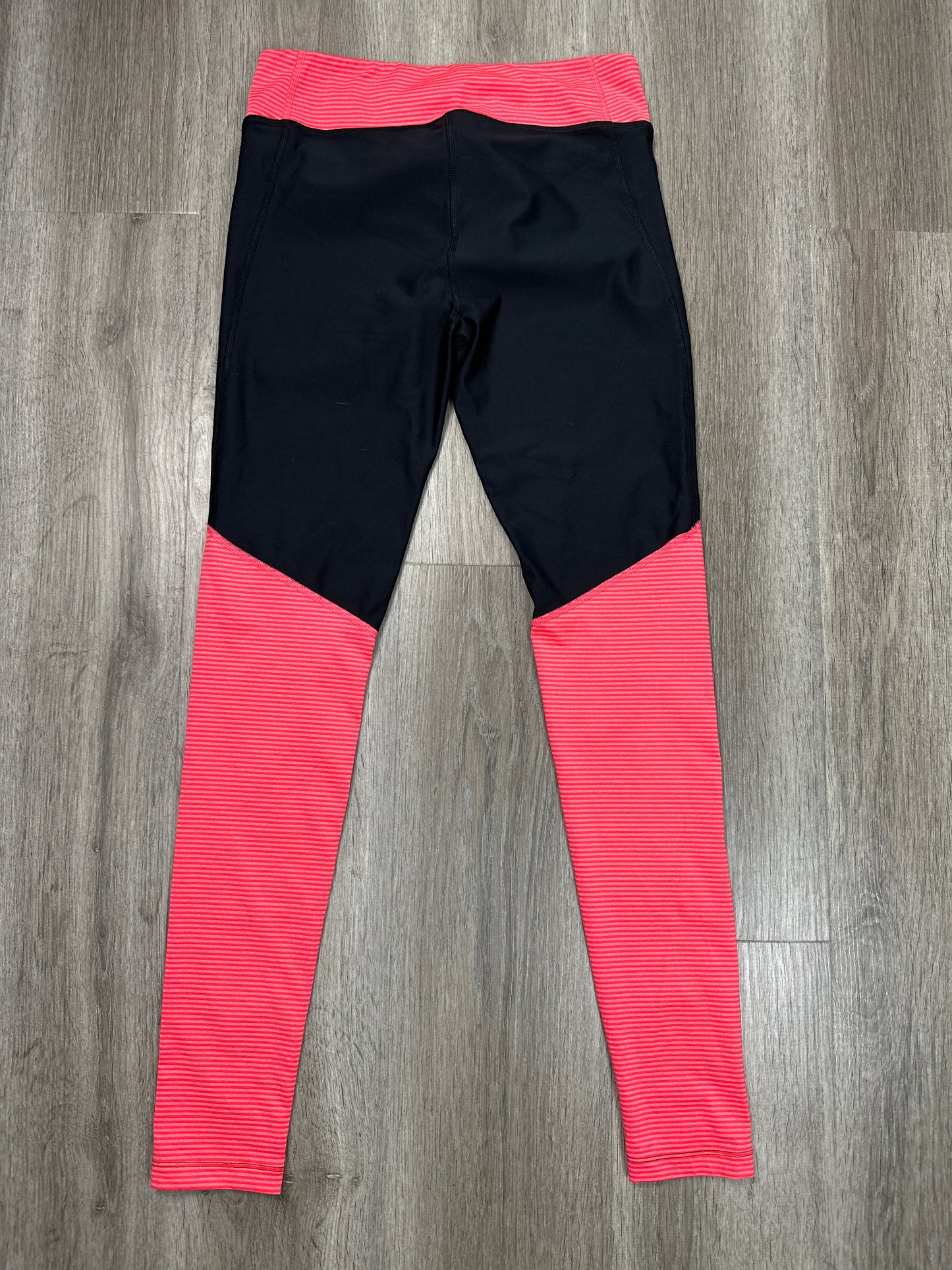 Athletic Leggings By Under Armour In Black & Orange, Size: M