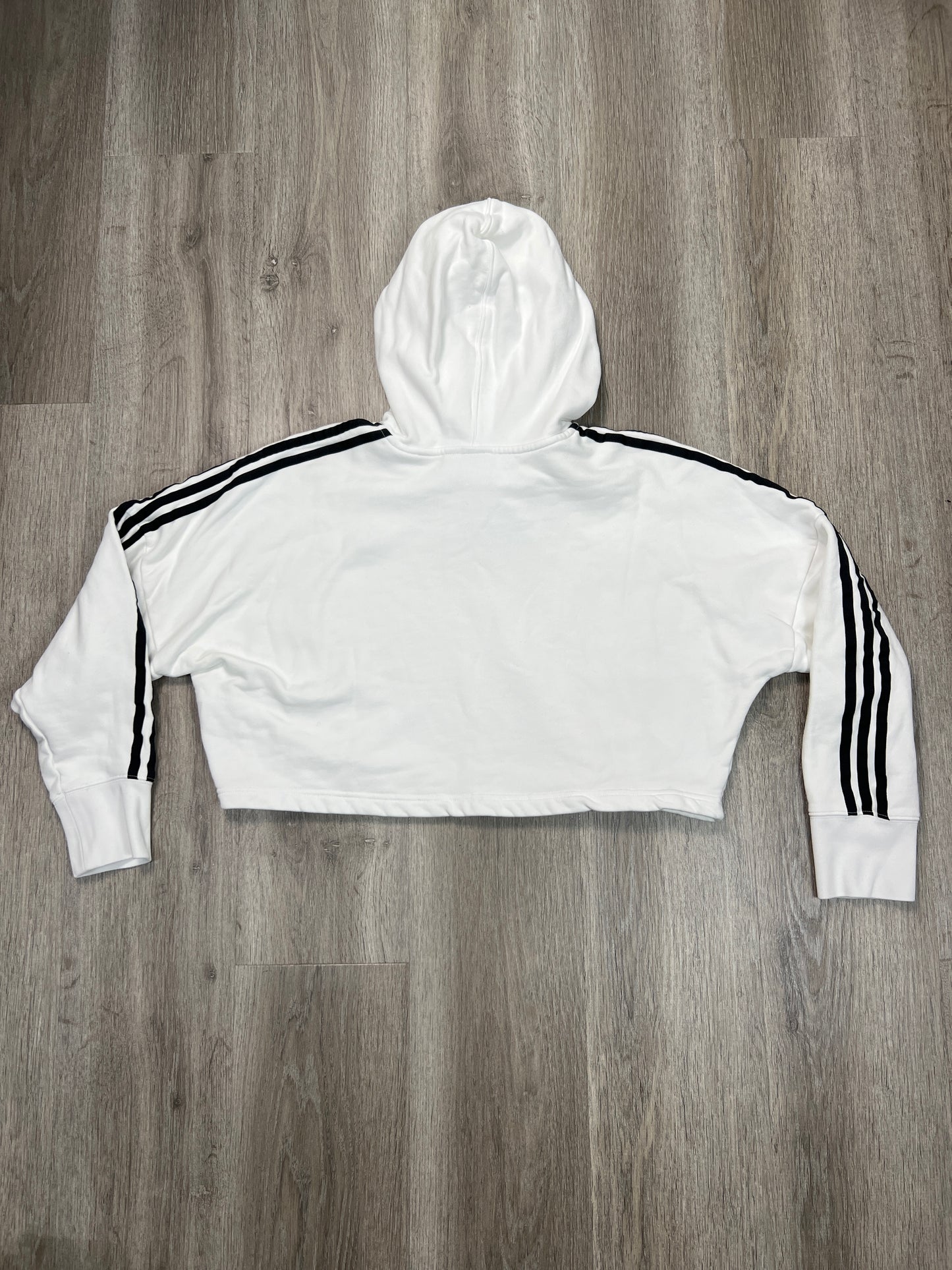 Athletic Sweatshirt Hoodie By Adidas In White, Size: S