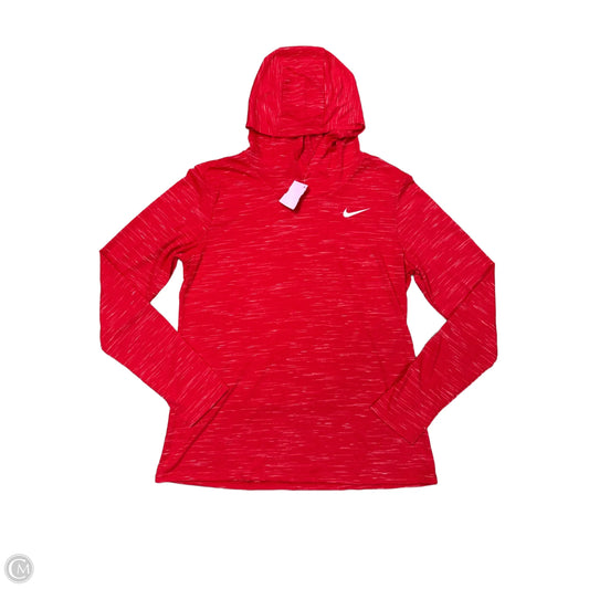 Athletic Top Long Sleeve Hoodie By Nike Apparel In Red, Size: M