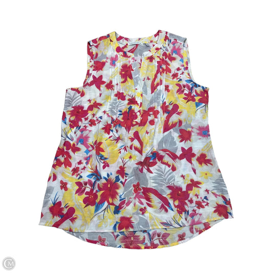 Top Sleeveless Basic By Notations In Floral Print, Size: M