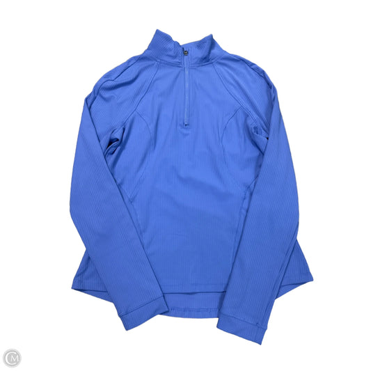 Athletic Top Long Sleeve Collar By Spyder In Blue, Size: S