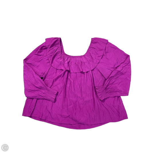 Top Long Sleeve Basic By Knox Rose In Purple, Size: Xxl