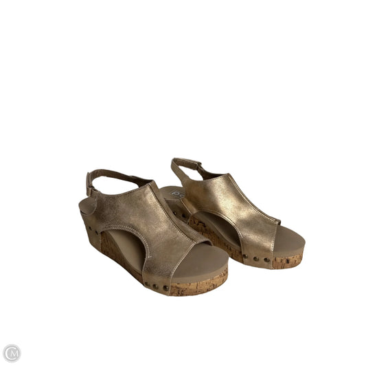 Sandals Heels Wedge By EDL In Gold, Size: 10