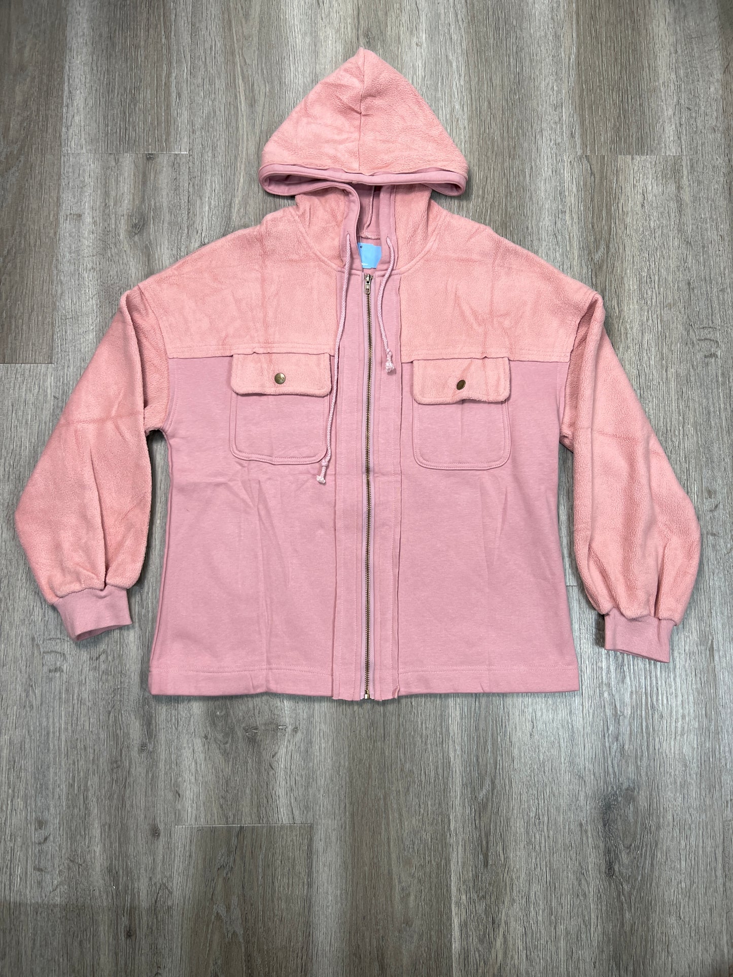 Jacket Shirt By Clothes Mentor In Pink, Size: S