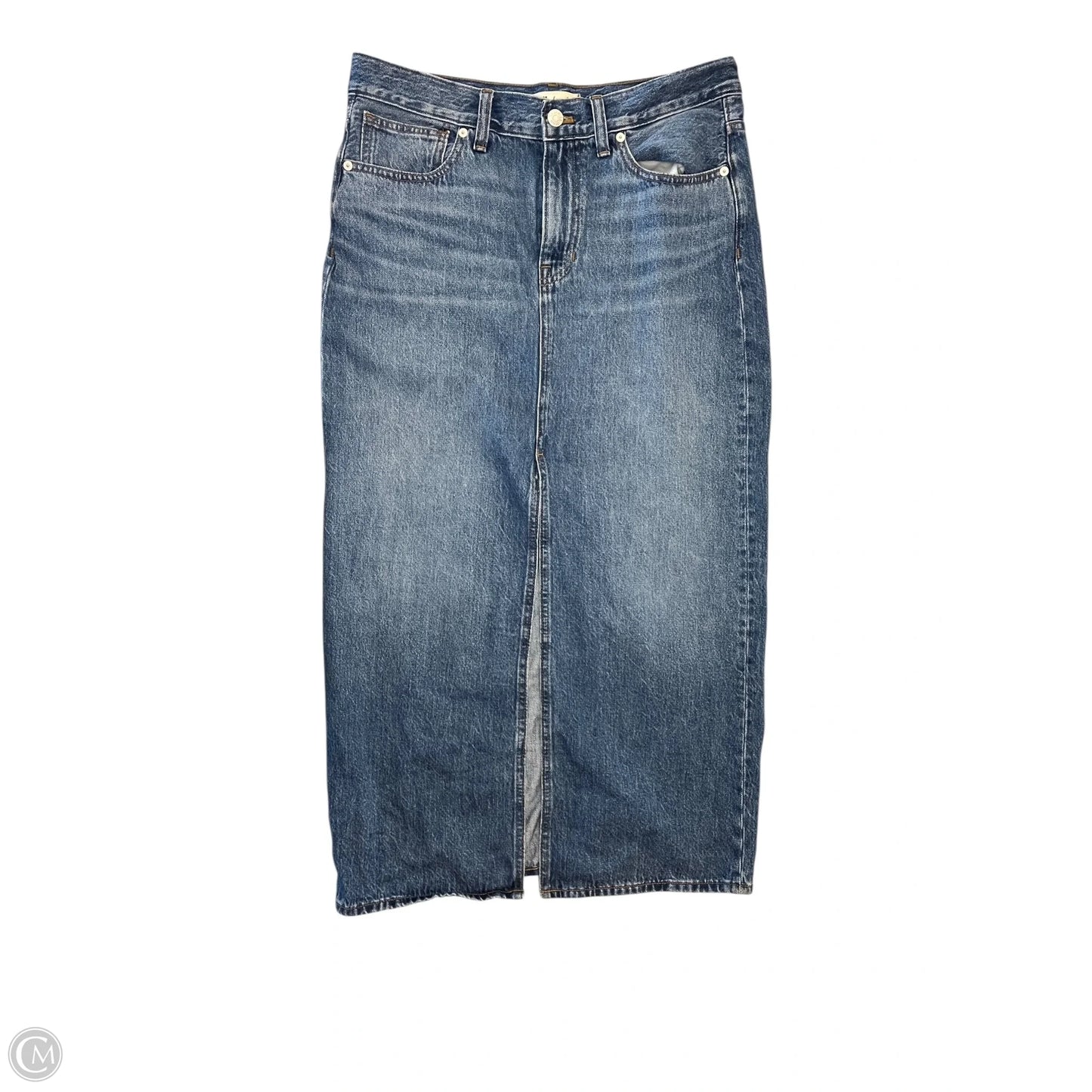 Skirt Midi By Madewell In Blue Denim, Size: S