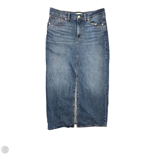 Skirt Midi By Madewell In Blue Denim, Size: S