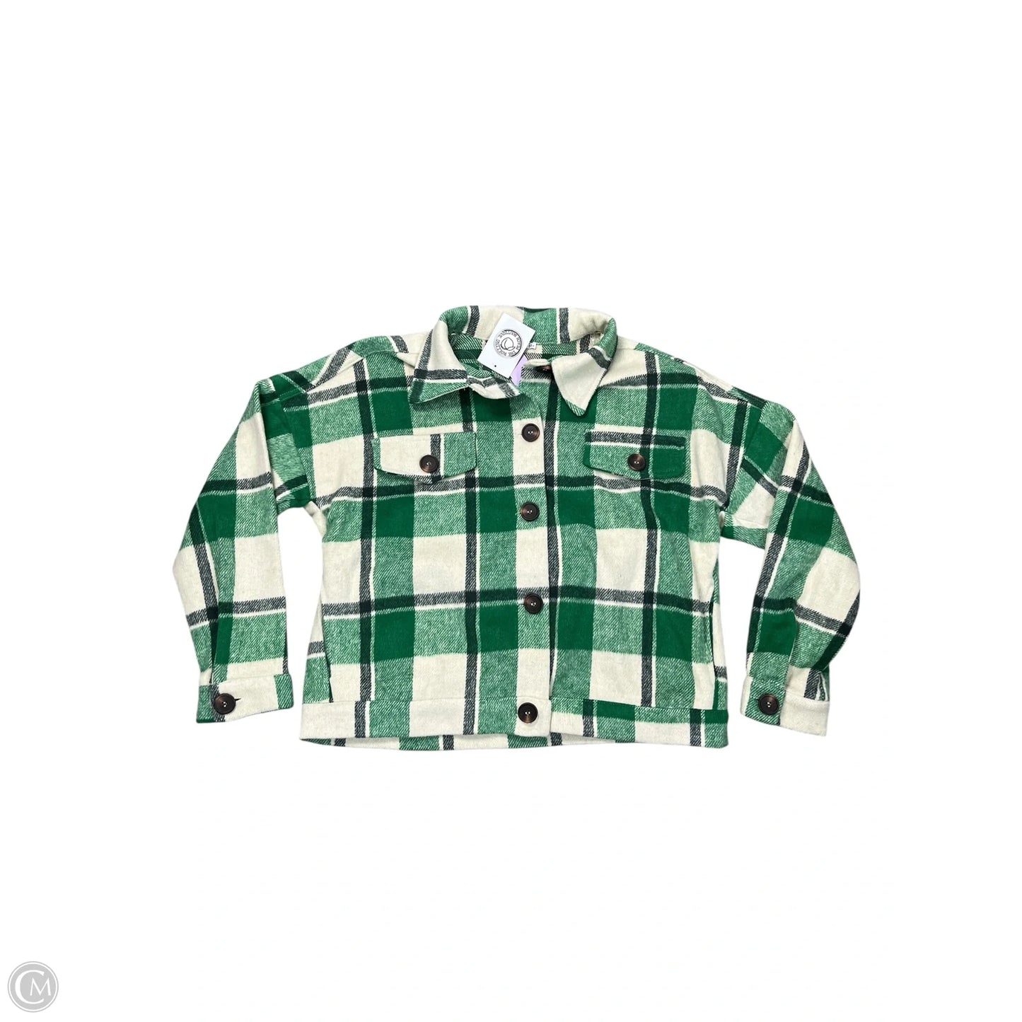 Jacket Shirt By Staccato In Green, Size: L