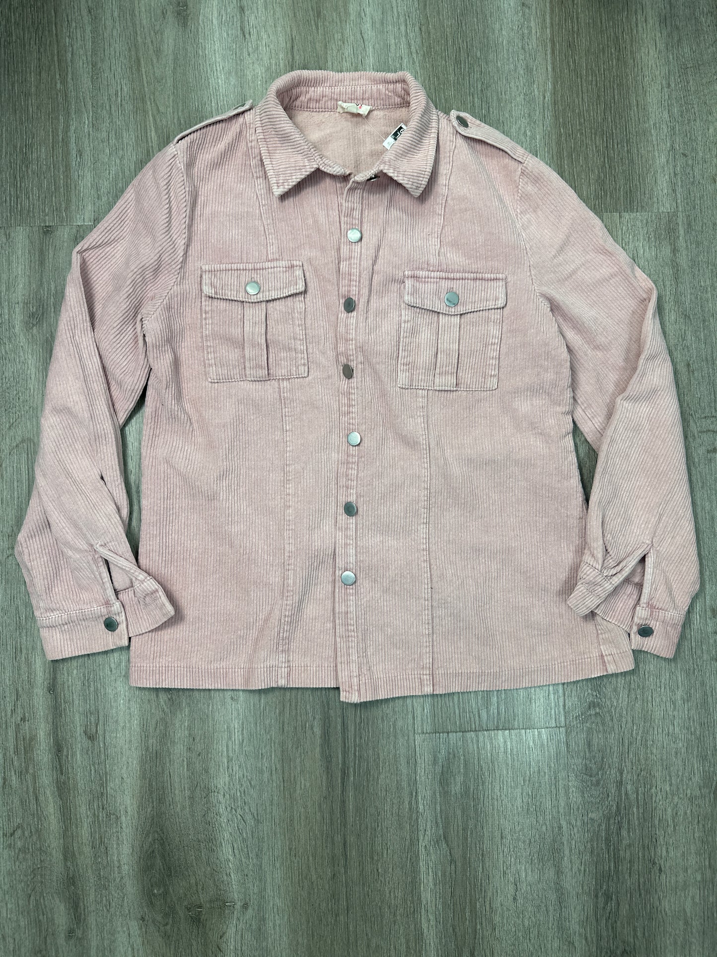 Jacket Shirt By Bibi In Pink, Size: L