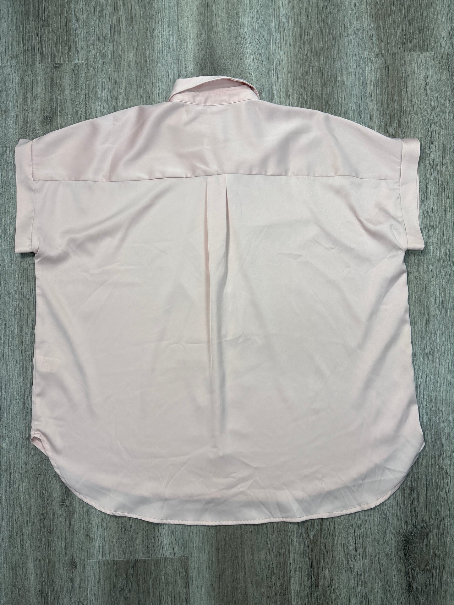 Blouse Short Sleeve By Woven Pink In Pink, Size: L