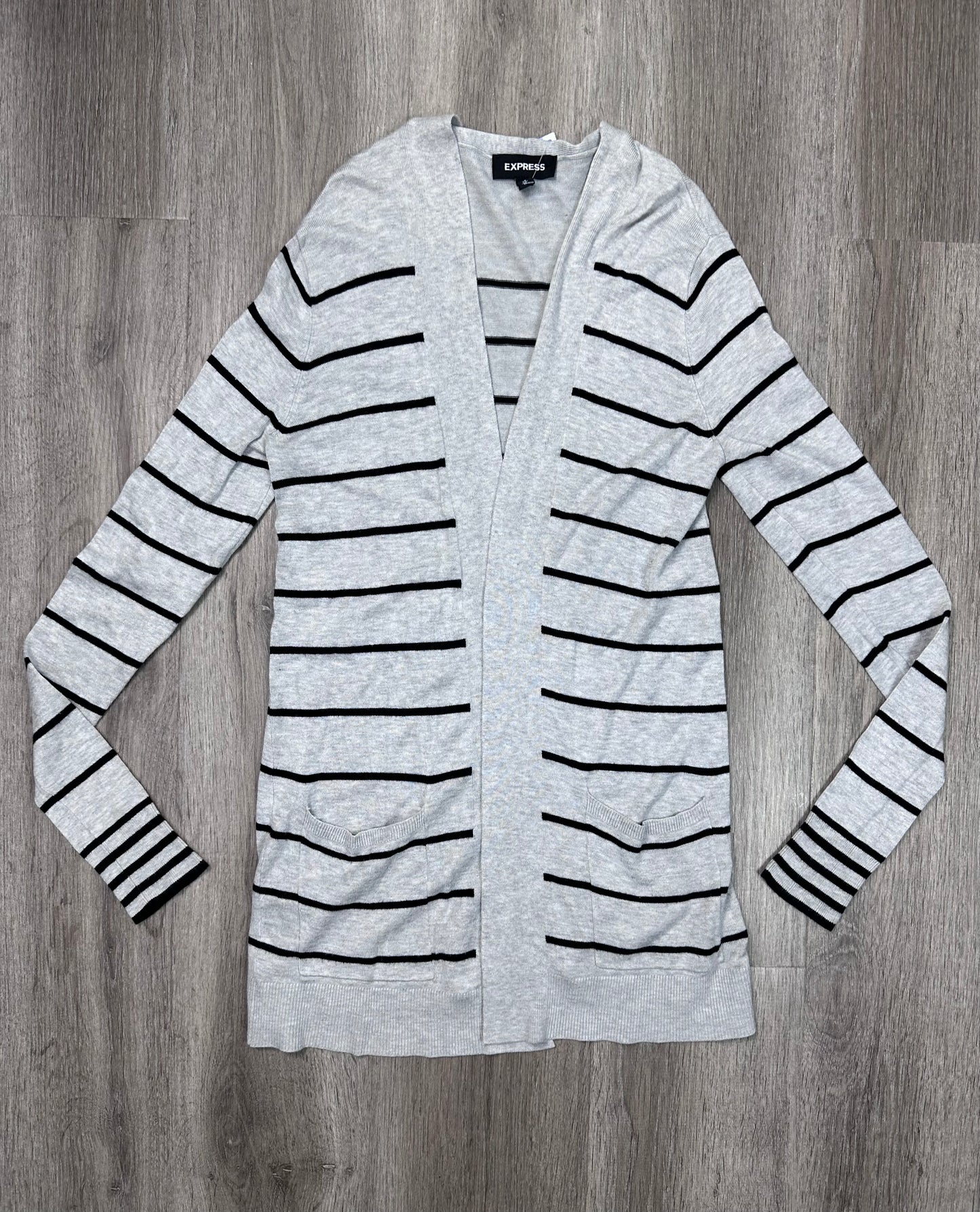 Cardigan By Express In Striped Pattern, Size: Xs