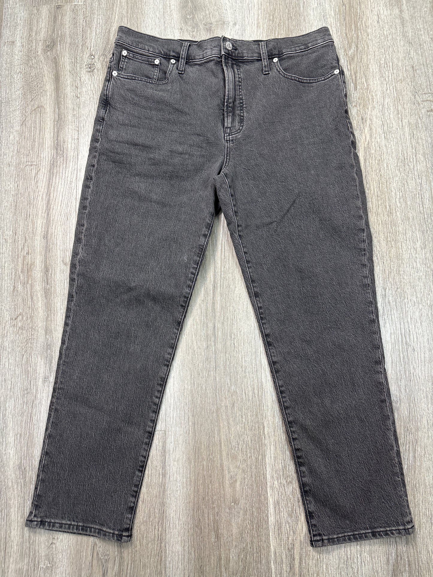 Jeans Straight By Madewell In Black Denim, Size: 14