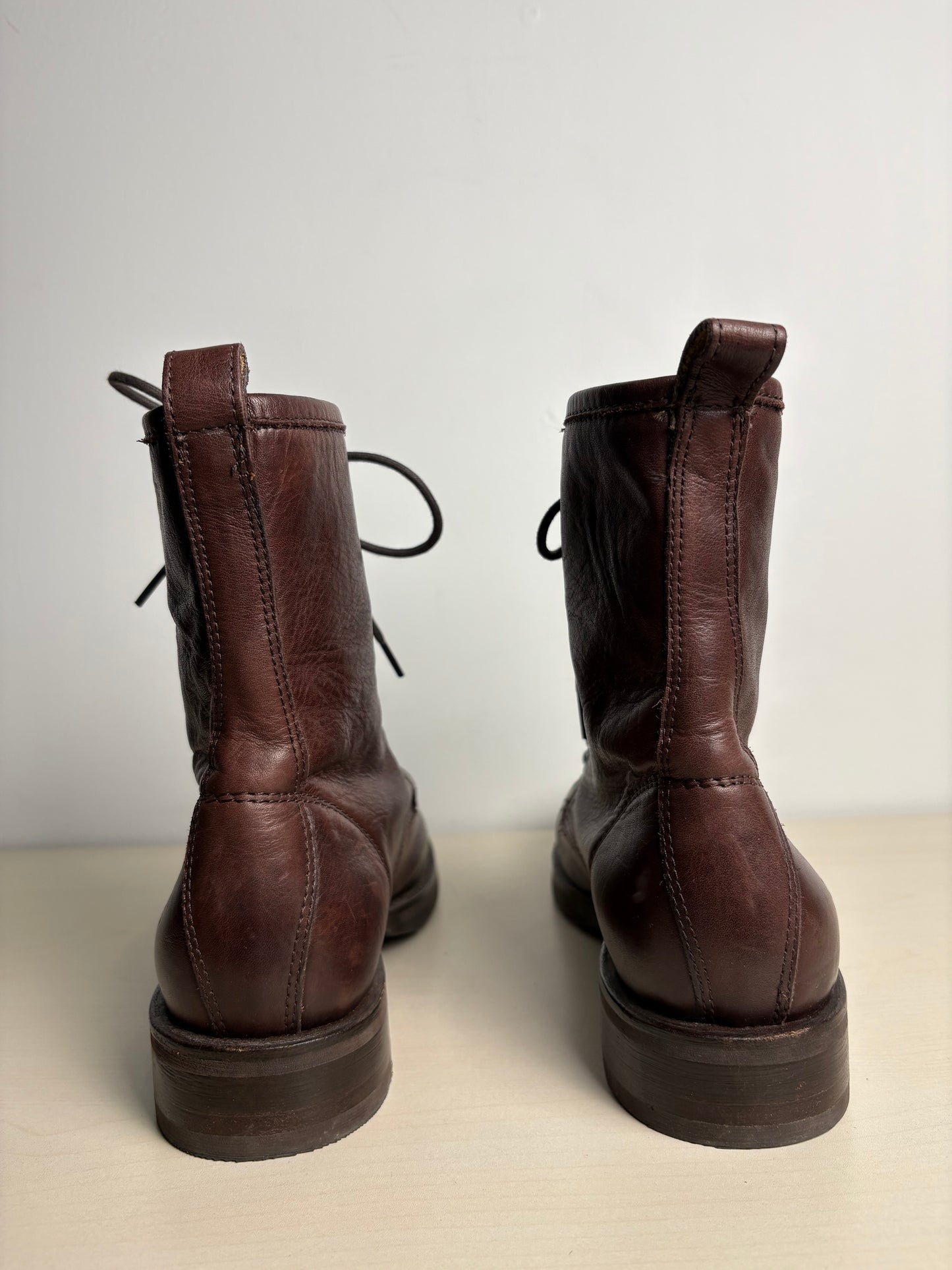 Boots Leather By Frye In Brown, Size: 9.5