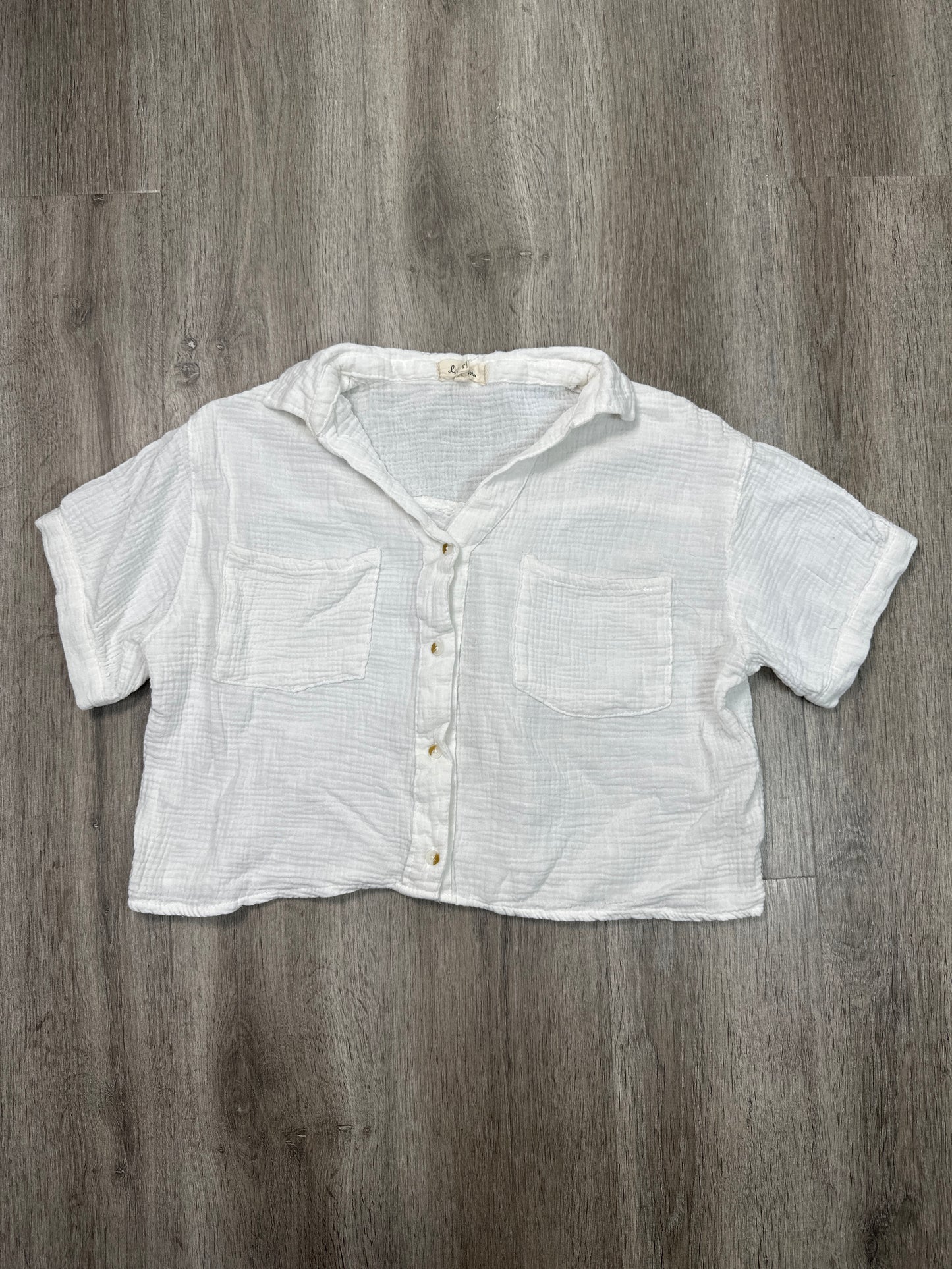 Top Short Sleeve By Love Notes In White, Size: L