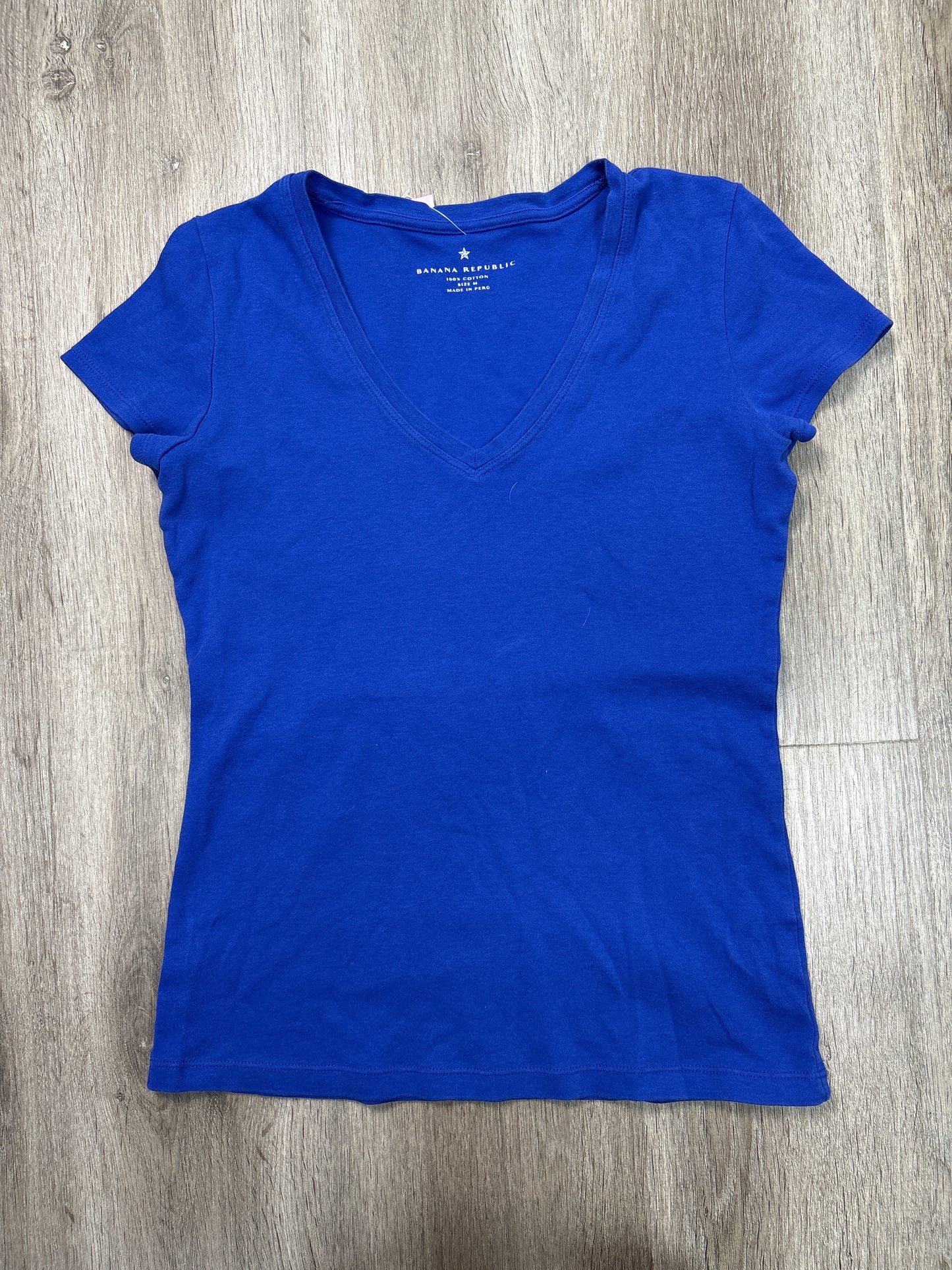 Top Short Sleeve By Banana Republic In Blue, Size: M