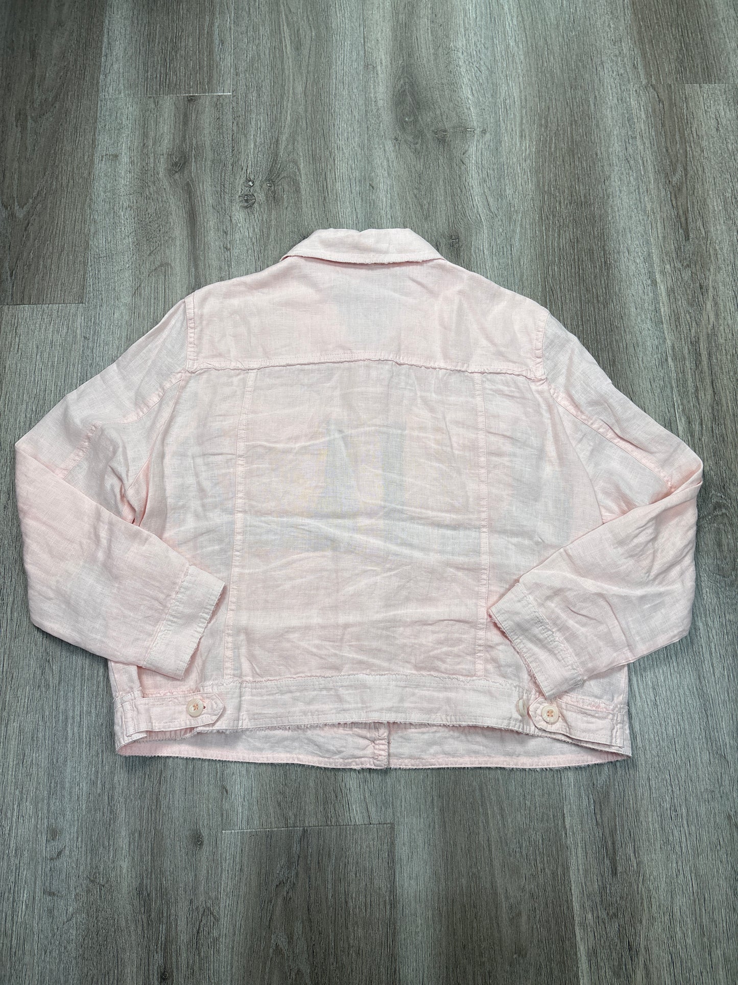 Jacket Shirt By Clothes Mentor In Pink, Size: L