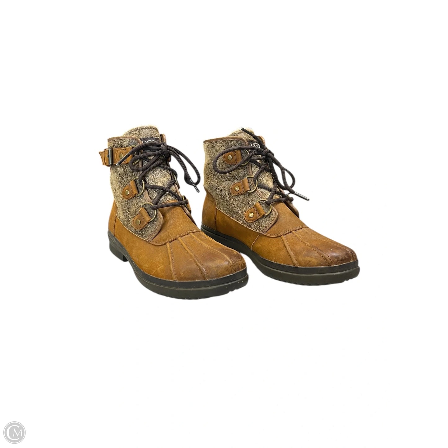 Boots Designer By Ugg In Brown, Size: 9