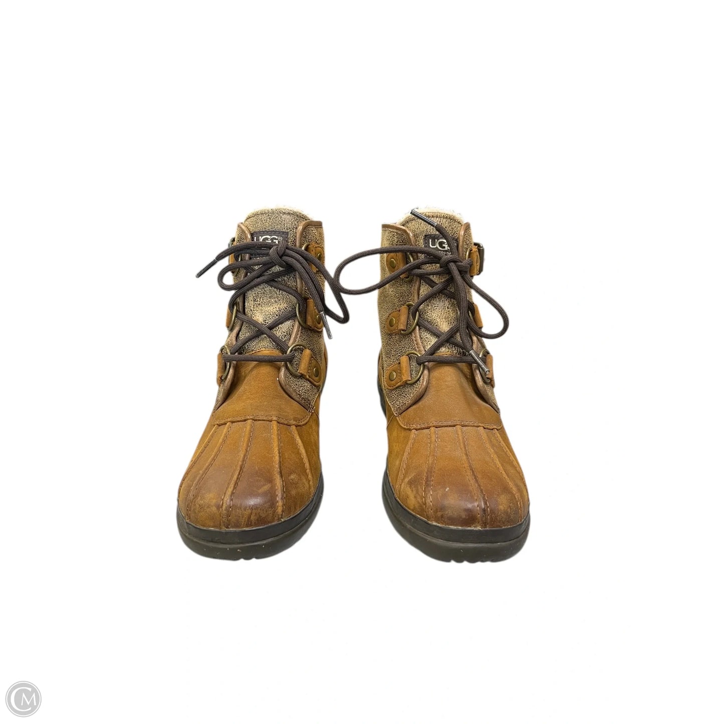 Boots Designer By Ugg In Brown, Size: 9