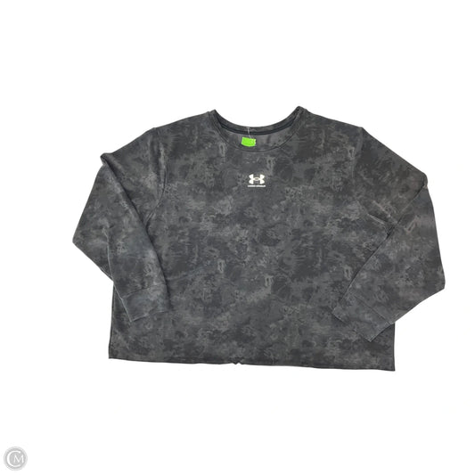 Athletic Top Long Sleeve Collar By Under Armour In Grey, Size: 2x