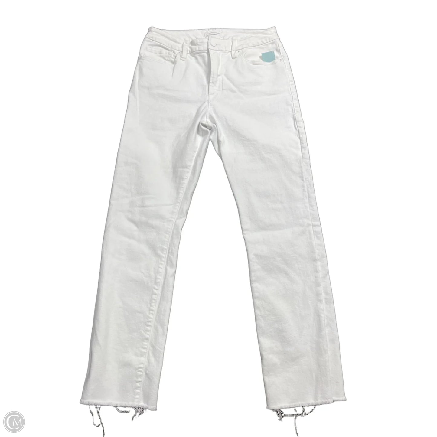 Jeans Straight By Good American In White Denim, Size: 8