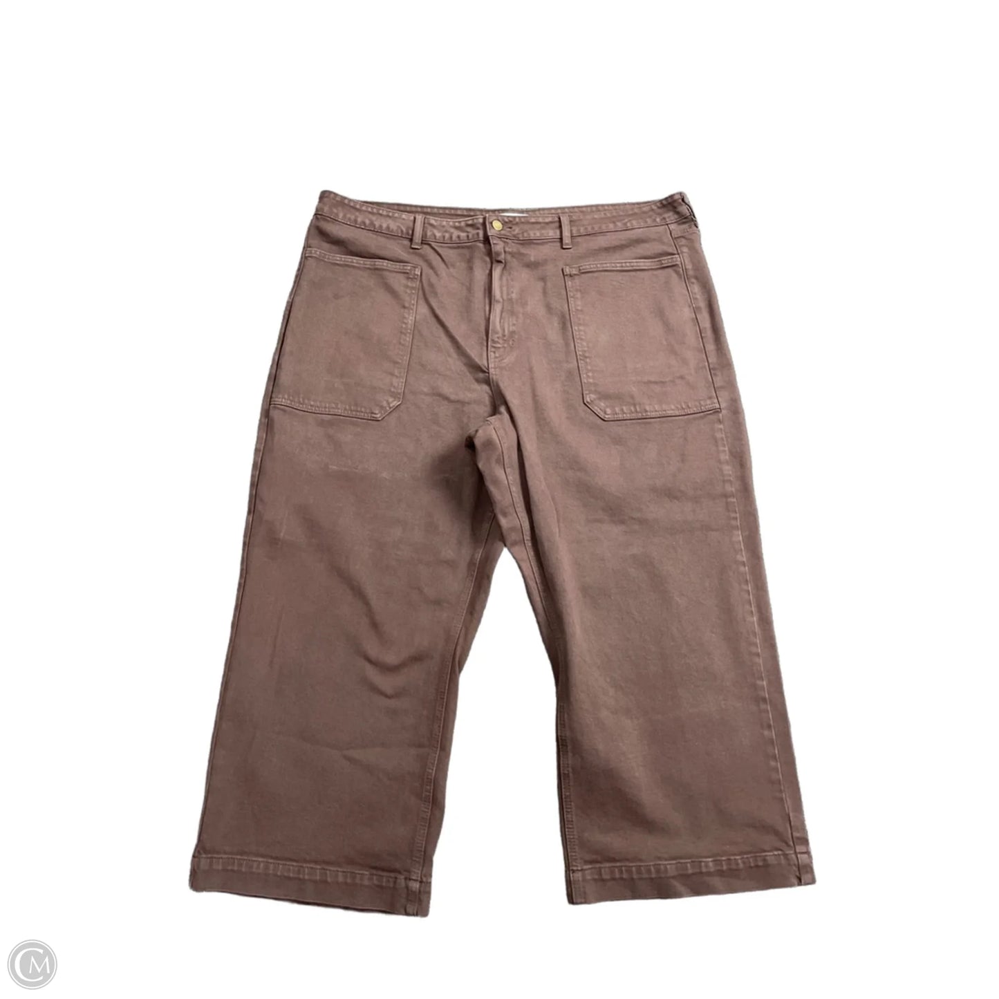 Jeans Cropped By Arula In Brown Denim, Size: 20