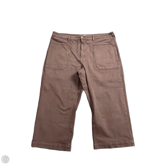 Jeans Cropped By Arula In Brown Denim, Size: 20