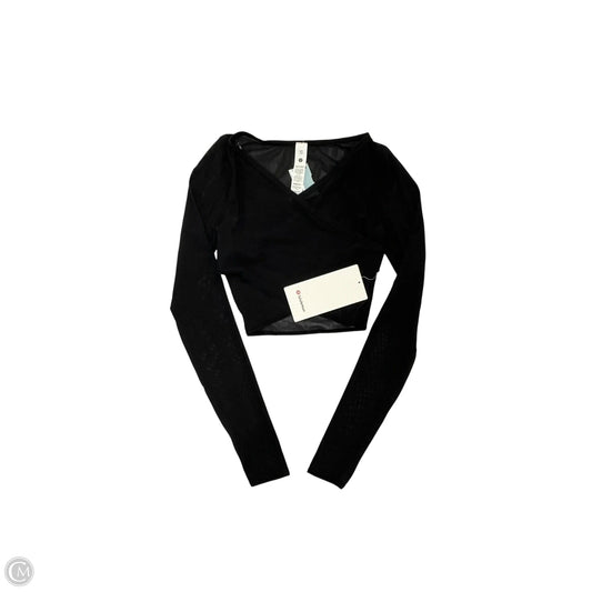 Athletic Top Long Sleeve Collar By Lululemon In Black, Size: Xxs