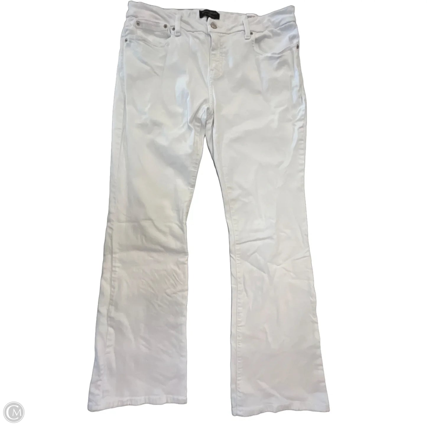 Jeans Flared By Banana Republic In White Denim, Size: 16
