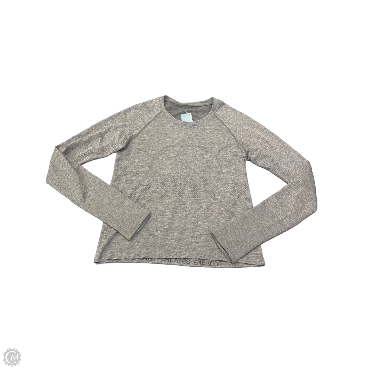 Athletic Top Long Sleeve Collar By Lululemon In Grey, Size: S