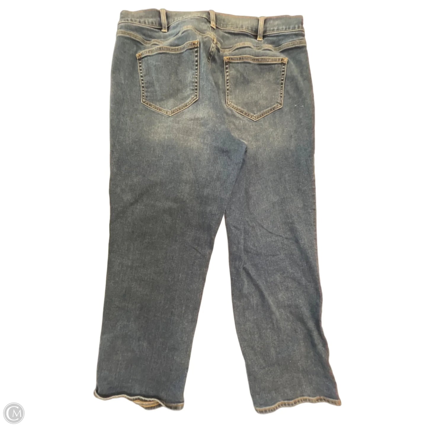Jeans Straight By Lands End In Blue Denim, Size: 18