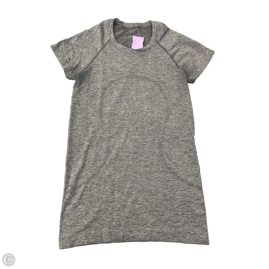 Athletic Top Short Sleeve By Lululemon In Grey, Size: S