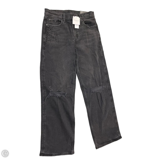 Jeans Straight By American Eagle In Black Denim, Size: 2l