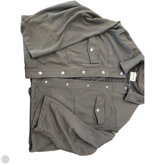 Jacket Shirt By Vigoss In Grey, Size: 2x