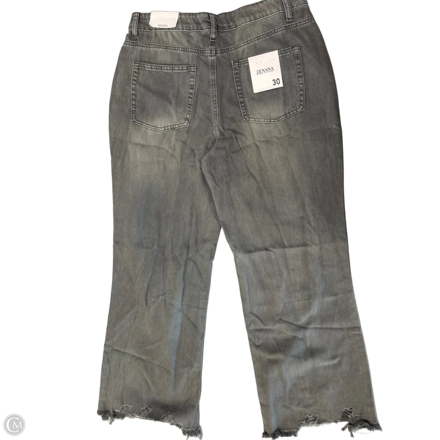 Jeans Straight By Zenana In Grey Denim, Size: 10