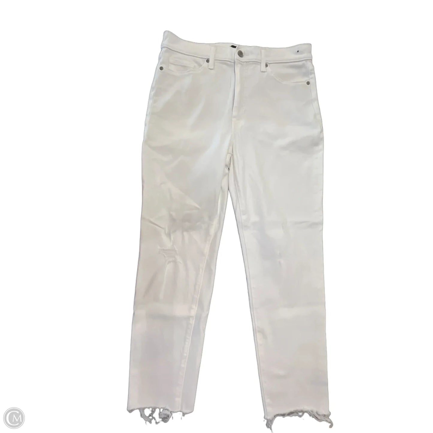 Jeans Straight By Banana Republic In White Denim, Size: 12