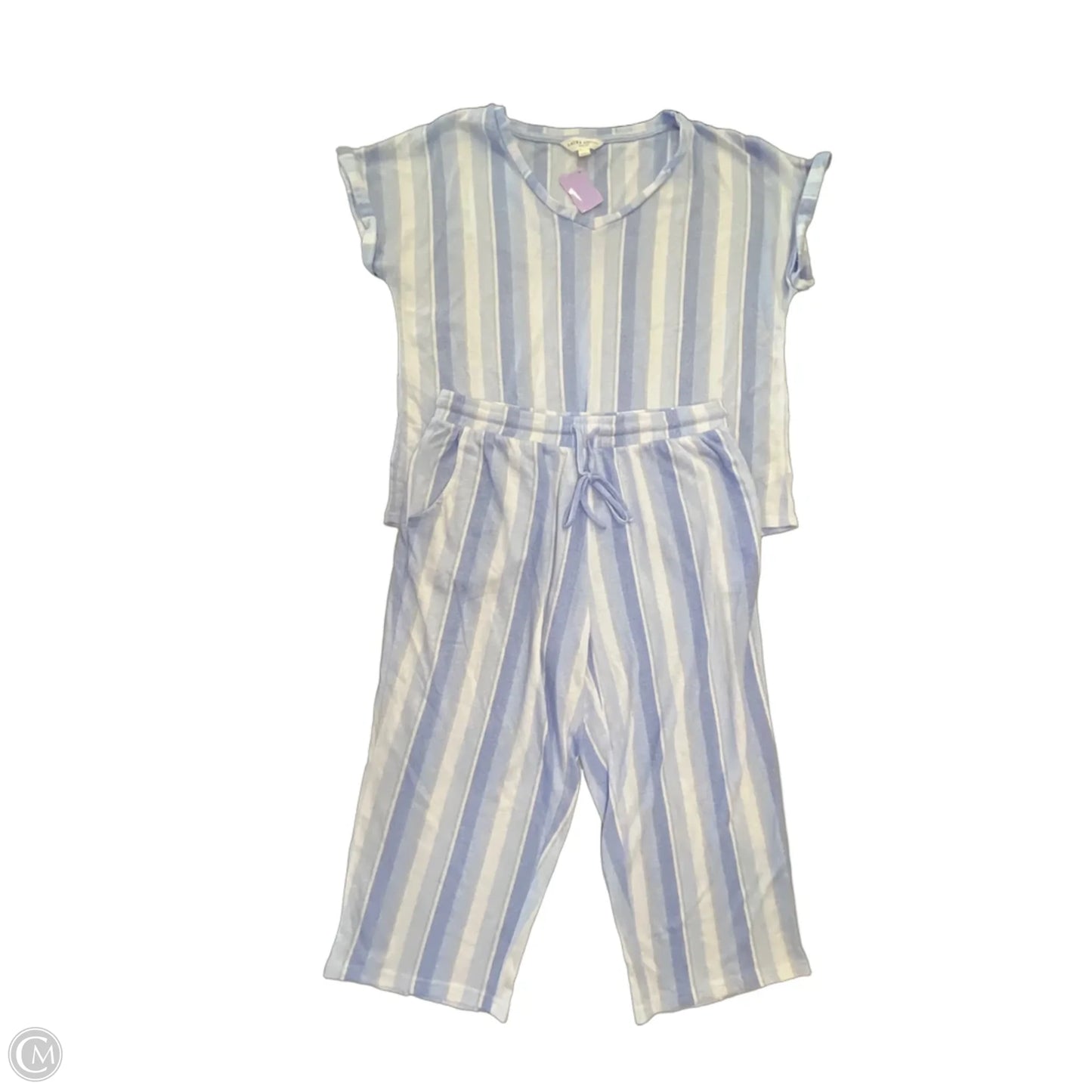 Pajamas 2pc By Laura Ashley In Striped Pattern, Size: M