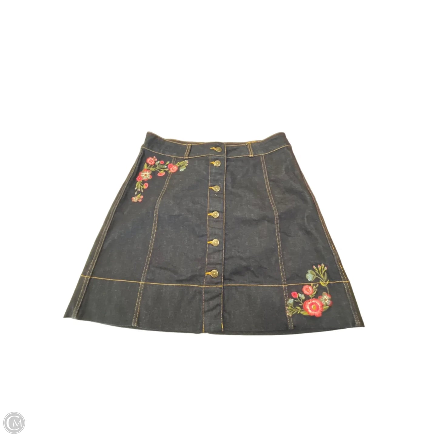 Skirt Designer By Kate Spade In Blue Denim, Size: L