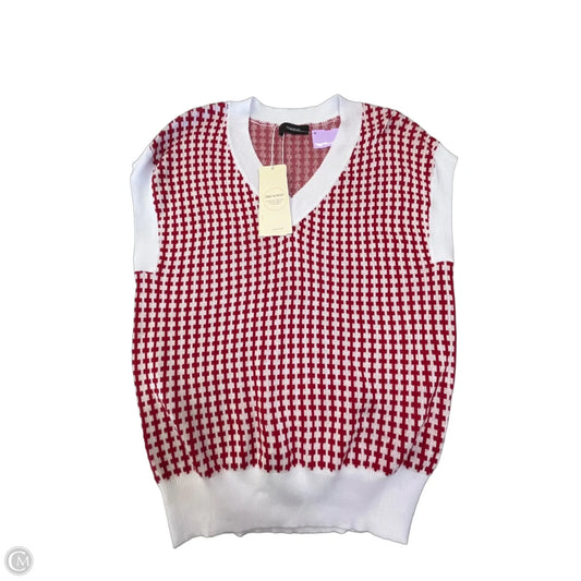Vest Sweater By Dokotoo In Red & White, Size: M